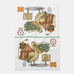 Pierre pelican's brilliant beak kitchen towel