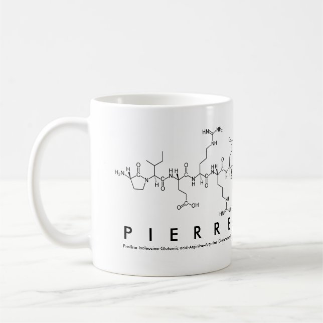 Pierre peptide name mug (Left)