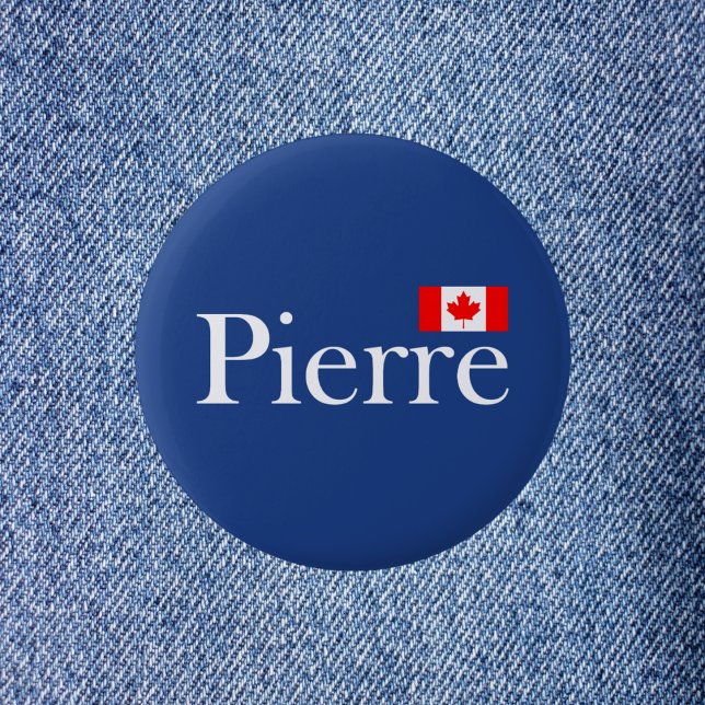 Pierre Poilievre with Official Canada Flag Dark 2 Inch Round Button (Creator Uploaded)