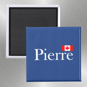 Pierre Poilievre with Official Canada Flag Dark Magnet