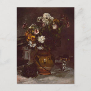 Pierre Renoir:Flowers in  Vase&Glass of Champagne Postcard