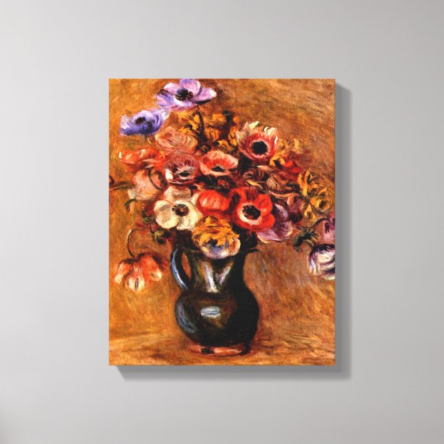 Pierre Renoir - Still life with anemones Canvas Print (Front)