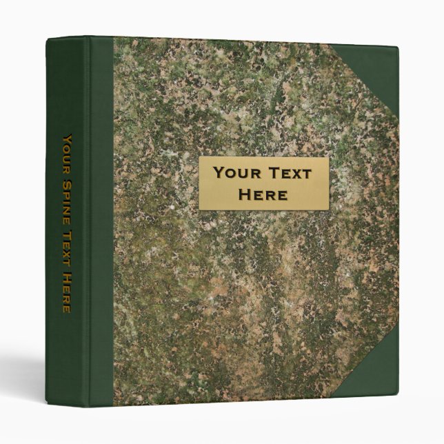 Pierre verte Classeur personnalisé 1 pouce (Devant/Côté)