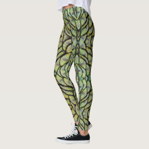 Pierres de plumes arrière de paon Leggings