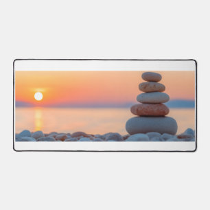 Pierres Équilibrées Zen Coucher de Soleil Océan Gr