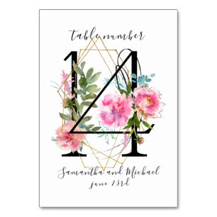 Pierres florifères rose vif Numéro de table 14 Sig