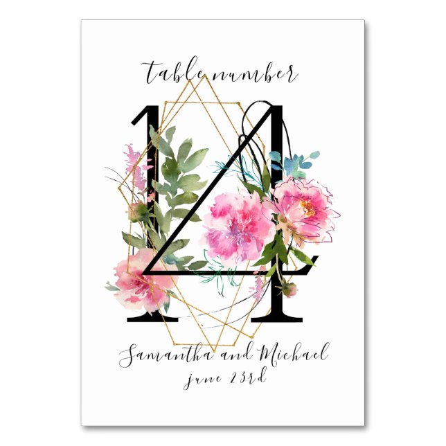 Pierres florifères rose vif Numéro de table 14 Sig (Par défaut)