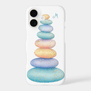 Pierres Galets Pastel Zen Accents Or Monogramme