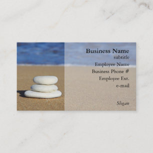 Pierres sur les cartes de visite de plage