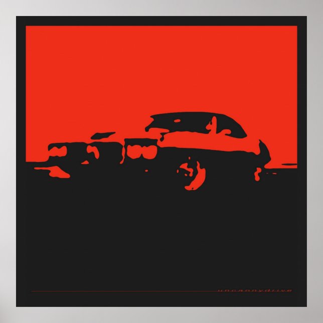 Pierrier Pontiac, 1969 - Rouge sur affiche noire (Devant)