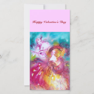 PIERROT AND ARLECCHINA Valentine's Day Music Holiday Card