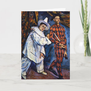 Pierrot and Harlequin, Mardi Gras by Paul Cezanne Card