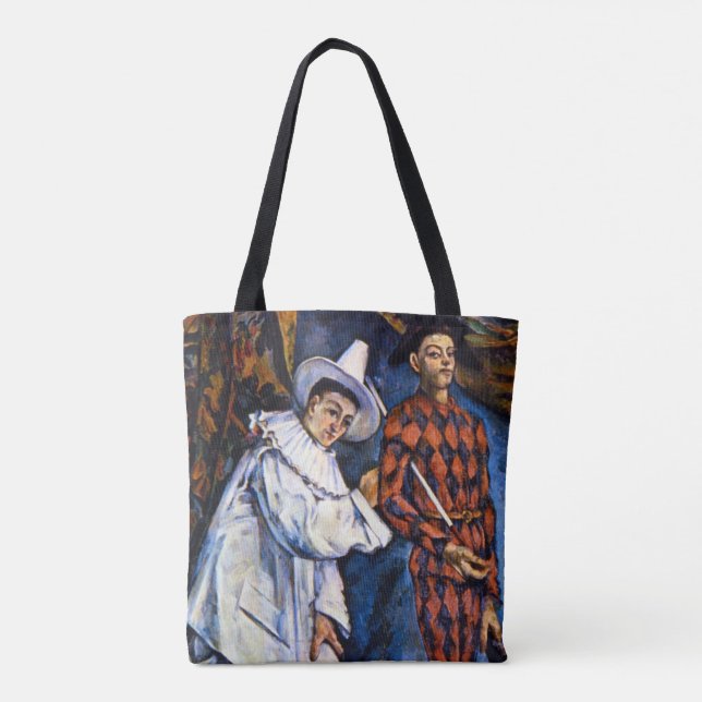 Pierrot and Harlequin, Mardi Gras by Paul Cezanne Tote Bag (Back)