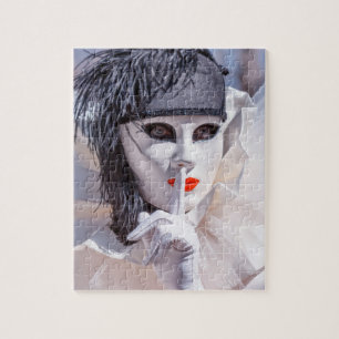 Pierrot at the Annecy venetian carnival, France Jigsaw Puzzle