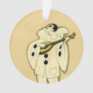 Pierrot Serenades a Crescent Moon by Sophia Chiost Ornament