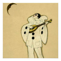 Pierrot Serenades a Crescent Moon by Sophia Chiost