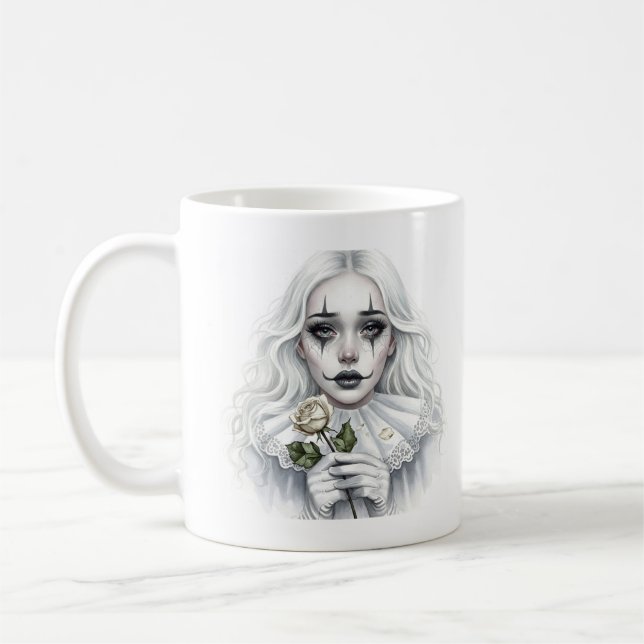 Pierrot with a White Rose Coffee Mug (Left)