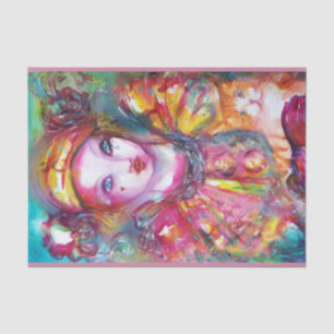 PIERROT WITH CAT / Mardi Gras Masquerade Party Tissue Paper