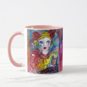 PIERROT WITH CAT / Venetian Masquerade Masks Mug