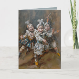 Pierrots - Folded Greeting Card