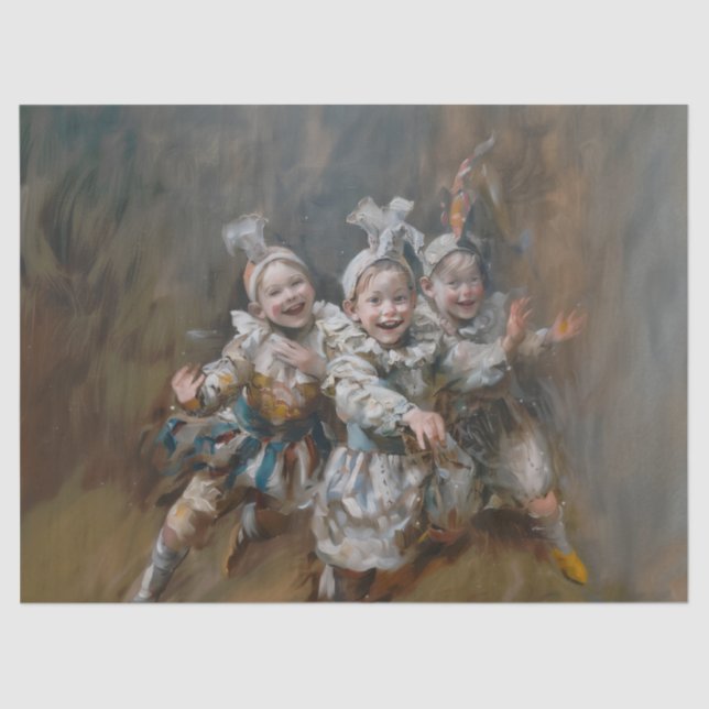 Pierrots - Oil Painting Style Tissue Paper (Front)