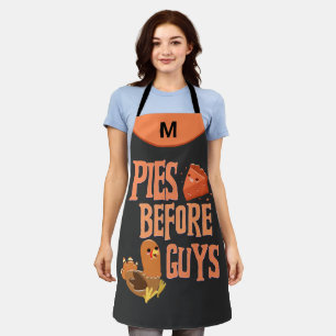 Pies Before Guys Thanksgiving Monogram Fun Apron