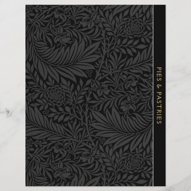 Pies | Recipe Divider | Vintage Black Floral (Front)