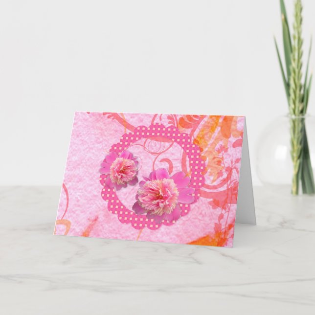 Pies roses Grande police Carte d'anniversaire (Devant)