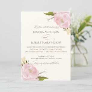 Pies roses vintages Faire-part de mariage II