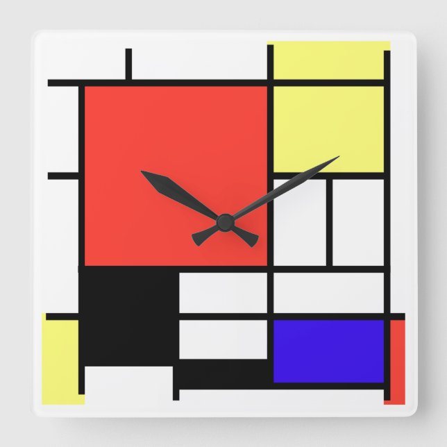 Piet Mondriaan , 1926 Composition Square Wall Clock (Front)