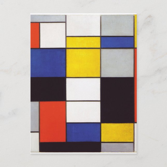 PIET MONDRIAAN - Compositon A 1923 Postcard (Front)