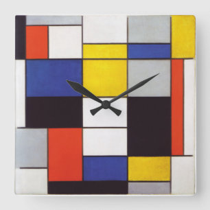 PIET MONDRIAAN - Compositon A 1923 Square Wall Clock