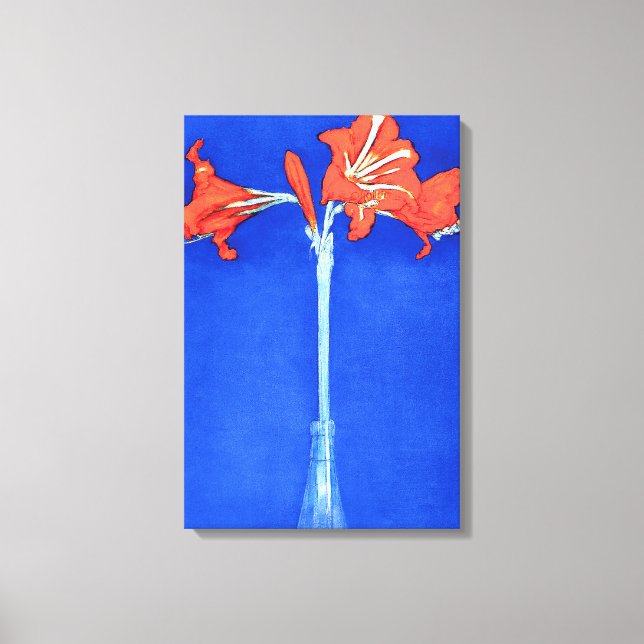 Piet Mondrian - Amaryllis Fine Art Flower Painting Canvas Print (Front)