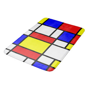 Piet Mondrian Art Style Modern Bright Colourful Bath Mat