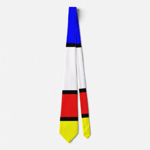 Piet Mondrian Art Style Modern Bright Colours Tie