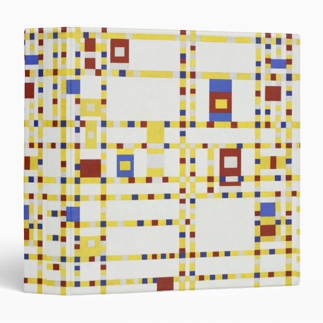 Piet Mondrian Broadway Boogie Woogie Abstract Art Binder (Front/Spine)
