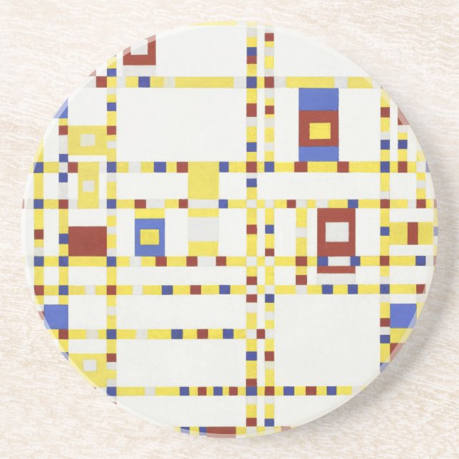 Piet Mondrian Broadway Boogie Woogie Abstract Art Coaster (Front)