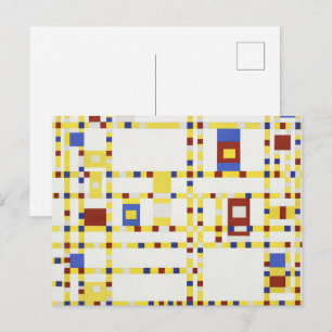 Piet Mondrian Broadway Boogie Woogie Abstract Art Postcard