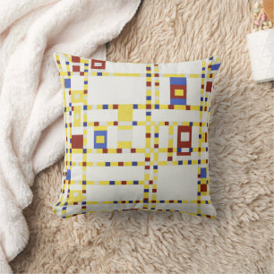 Piet Mondrian Broadway Boogie Woogie Abstract Art Throw Pillow