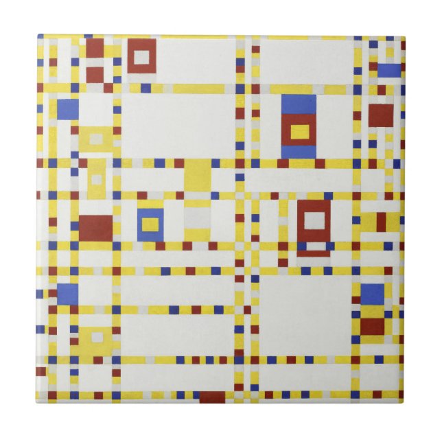 Piet Mondrian Broadway Boogie Woogie Abstract Art Tile (Front)