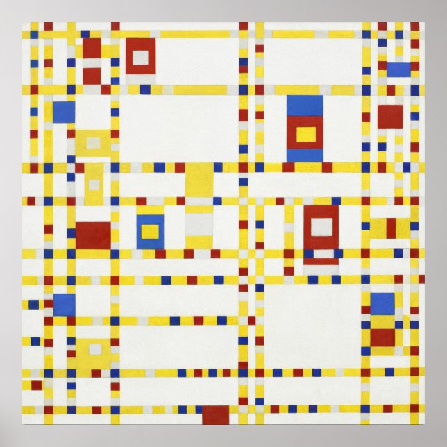 Piet Mondrian Broadway Boogie Woogie Famous Paint Poster (Front)