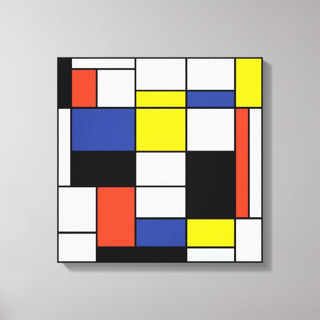 Piet Mondrian Composition A - Abstract Modern Art Canvas Print (Front)