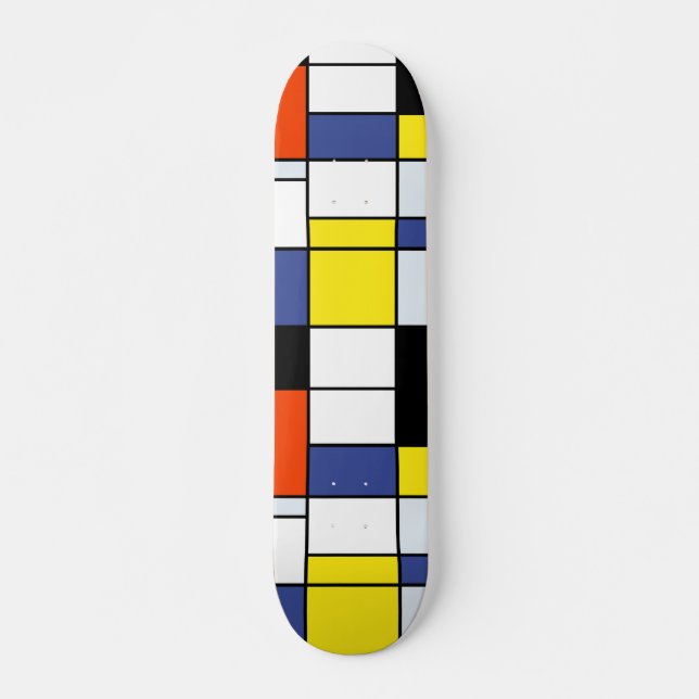 Piet Mondrian Composition A - Abstract Modern Art Skateboard (Front)