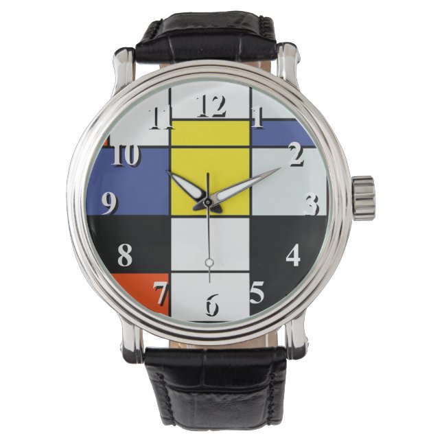 Piet Mondrian Composition A - Abstract Modern Art Watch (Front)