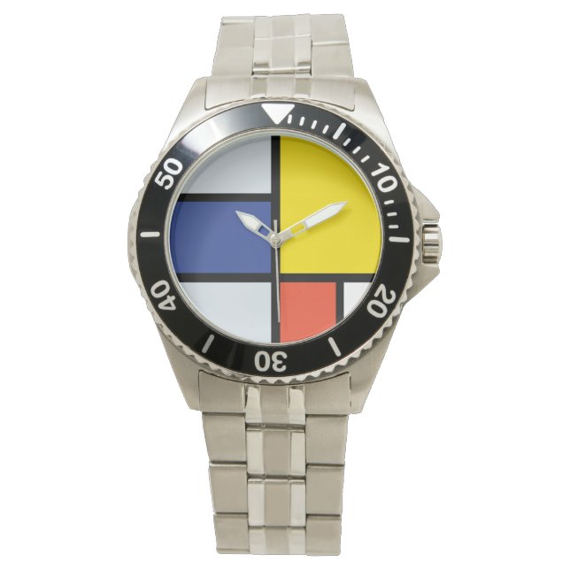 Piet Mondrian Composition A - Abstract Modern Art Watch (Front)