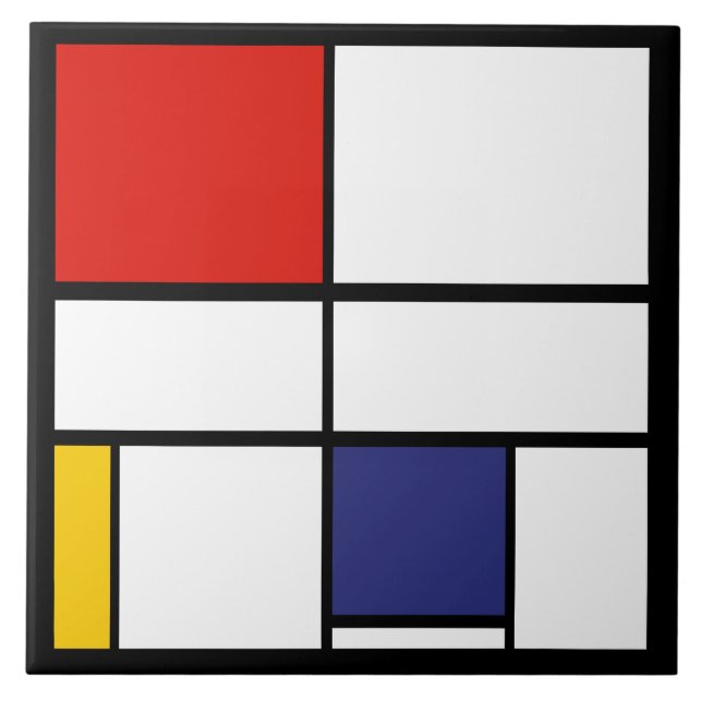 Piet Mondrian, Composition C Tile (Front)