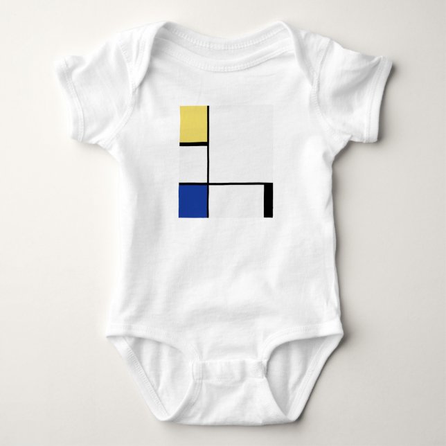 Piet Mondrian - Composition Geometric Abstract  Baby Bodysuit (Front)