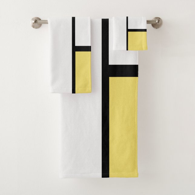 Piet Mondrian - Composition Geometric Abstract  Bath Towel Set (Insitu)