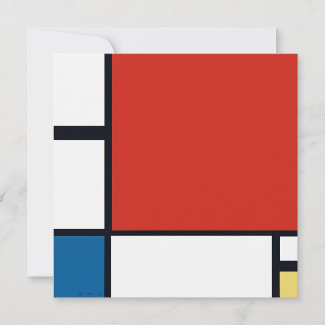 Piet Mondrian - Composition Geometric Abstract Invitation (Front)