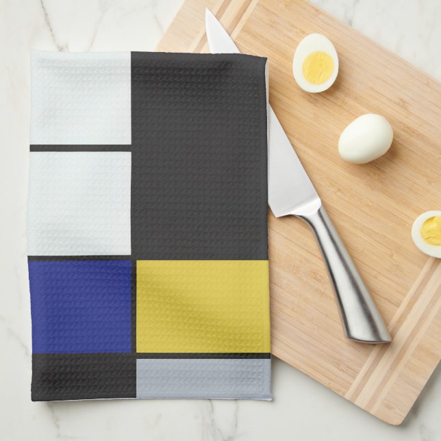 Piet Mondrian - Composition Geometric Abstract  Kitchen Towel (Quarter Fold)